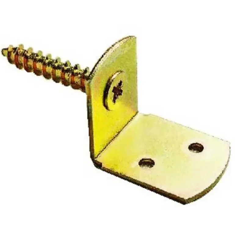 Équerres de fixation pour clôture en acier galvanisé - Lot de 4 avec vis 3,8 cm