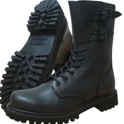 Rangers Militaires Cuir Noir - Semelle Goodyear® - Homme - DCA France