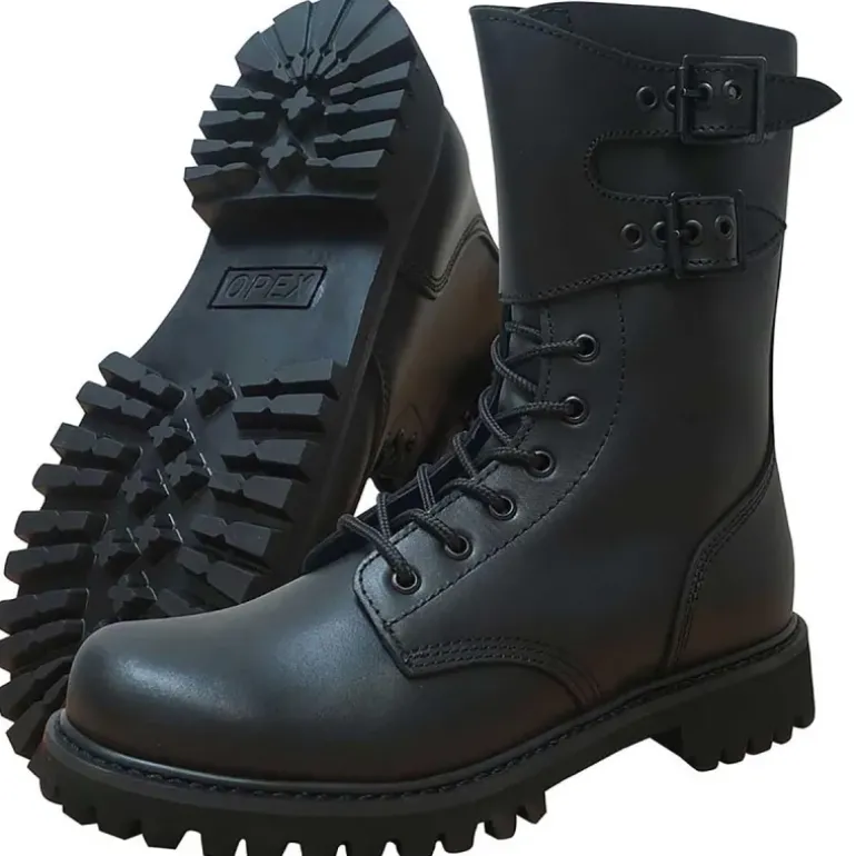 Rangers Militaires Cuir Noir - Semelle Goodyear® - Homme - DCA France