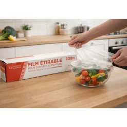 Rouleau de film étirable alimentaire 300 m x 30 cm