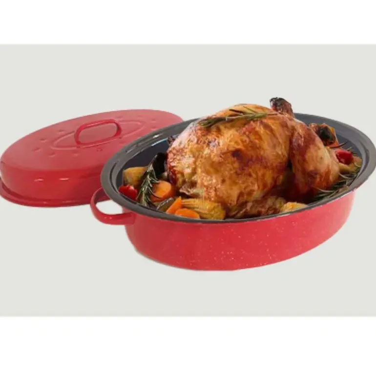 Rôtissoire rouge grand modèle 37x26,5x11,5cm 4L vapeur auto