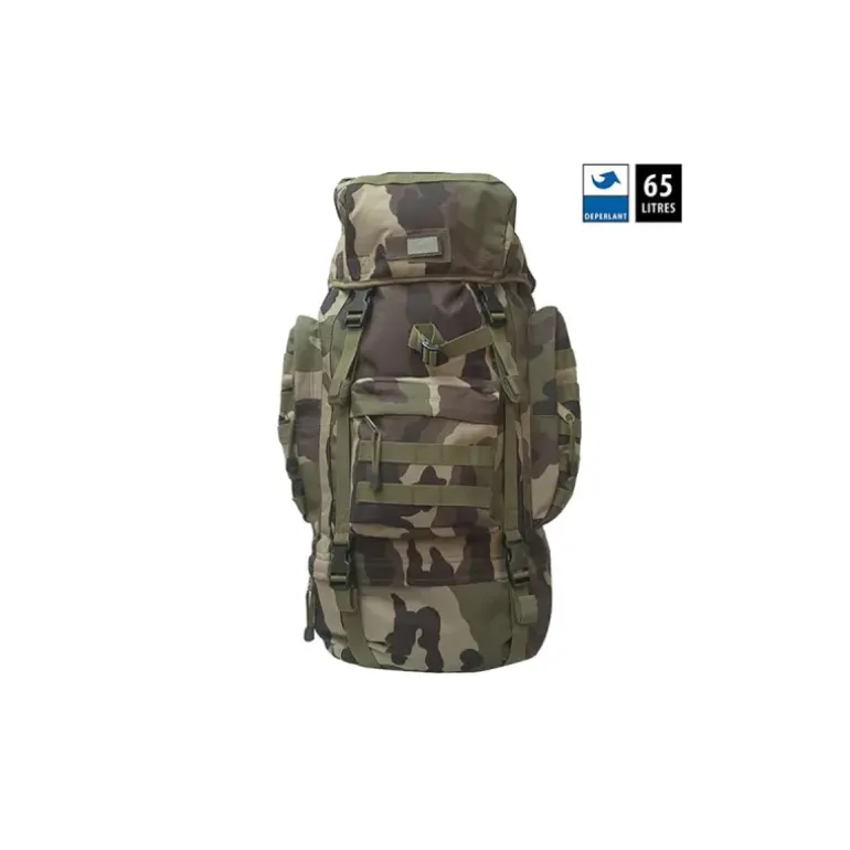 Sac à dos militaire tactique 65L - Camouflage Ripstop PVC
