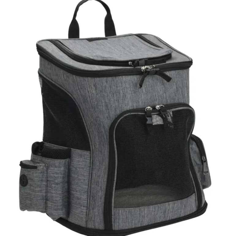 Sac à dos pour animaux 32,5 x 25 x 40 cm gris