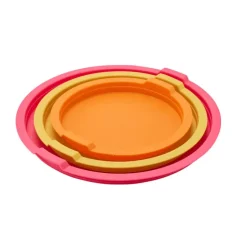 Saladiers acier inoxydable multicolores avec couvercles x3