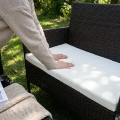 Salon de jardin 4 pièces résine tressée marron