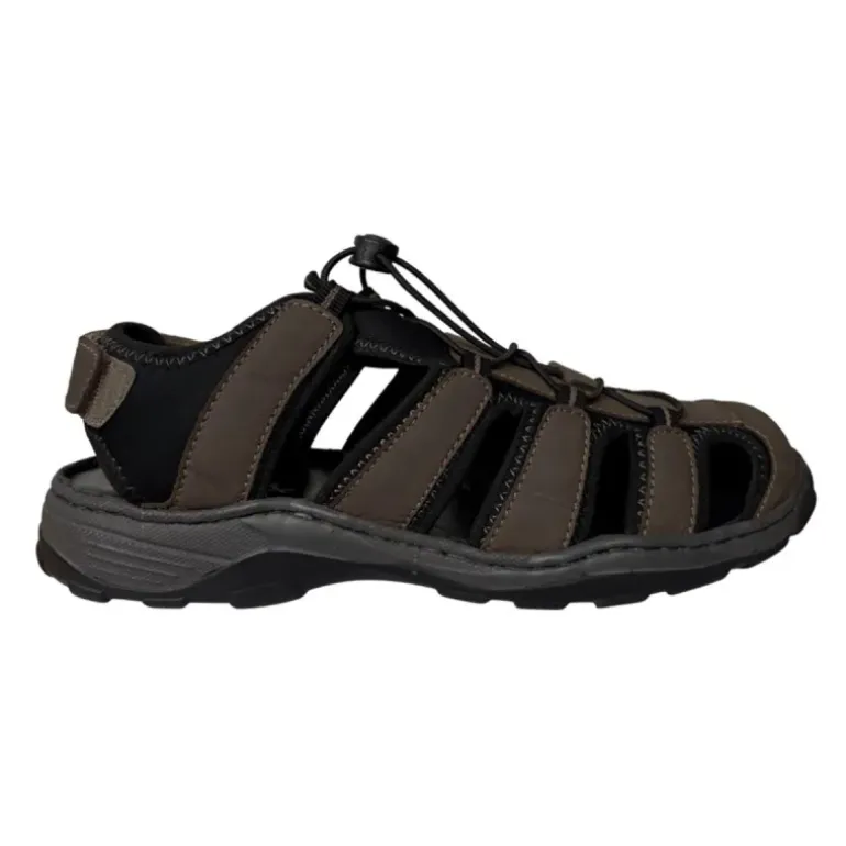 Sandales fermées homme en cuir marron - AYOKA Doul