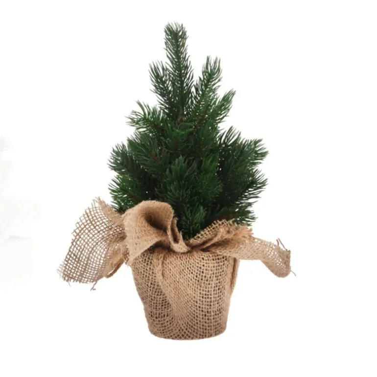 Sapin de Noël artificiel pot jute 19x19x30cm 315g 41 pointes