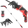 Scie sabre télescopique sans fil 12V avec rallonge 170 cm - Lames bois & métal incluses