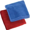 Serpillères pour balai en microfibre bleues et rouges Lot de 4
