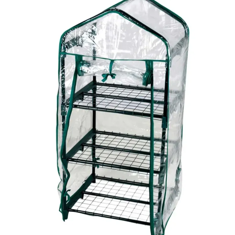 Serre 3 étagères 50x45x105cm mini-serre jardin plastique Progarden
