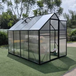 Serre de jardin en aluminium et polycarbonate 6,2 m² - 350x177x192 cm
