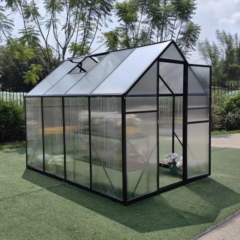 Serre de jardin en aluminium et polycarbonate 6,2 m² - 350x177x192 cm