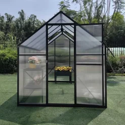 Serre de jardin en aluminium et polycarbonate 2,11 m² - 119x177x192cm -