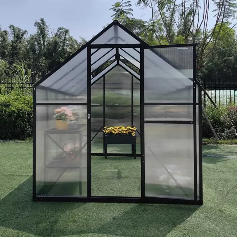Serre de jardin en aluminium et polycarbonate 2,11 m² - 119x177x192cm -