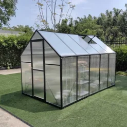 Serre de jardin en aluminium et polycarbonate 5,17 m² - 292x177x192 cm