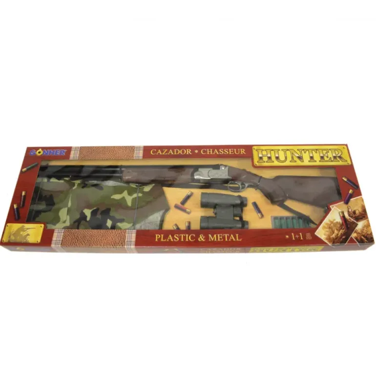 Set de chasse pour enfant - jumelles fusil cartouches gilet camo