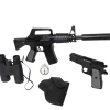Set police enfant 5 accessoires mitraillette pistolet jumelles