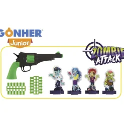Set Zombie Attack Enfant - Pistolet 24 Balles + 4 Figurines