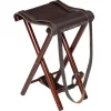 Siège de battue 4 pieds en bois et cuir - Hauteur 65 cm