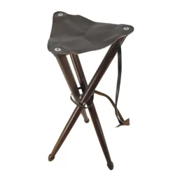 Siège de battue en frêne avec assise croute de cuir de buffle hauteur 80cm