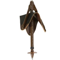Siège de battue trépied réglable avec assise cuir brun