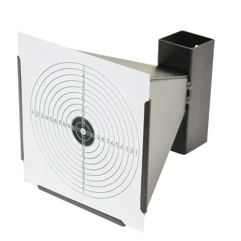 Support de cibles solide accrochage facile en tôle gris 14 cm