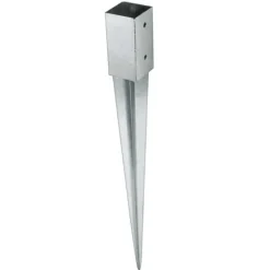 Support de poteau bois à enfoncer 7,1x7,1 cm - Acier galvanisé