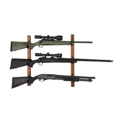 Support mural pour 3 armes en bois et acier - 315.0650