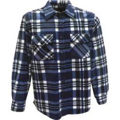 Surchemise polaire homme Pernis bleu manches longues - 100% polyester