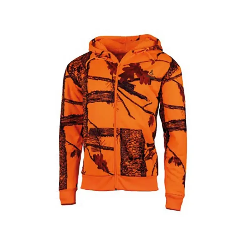 Sweat à capuche enfant fluo Treeland zippé polaire