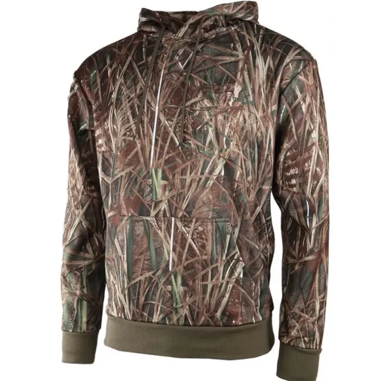 Sweat à capuche enfant poche repose main camo roseaux Taille 8ans