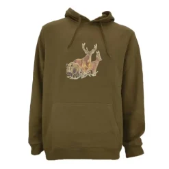 Sweat à capuche kaki grands animaux Bartavel®