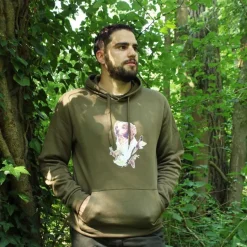 Sweat à capuche kaki épagneul Bartavel®