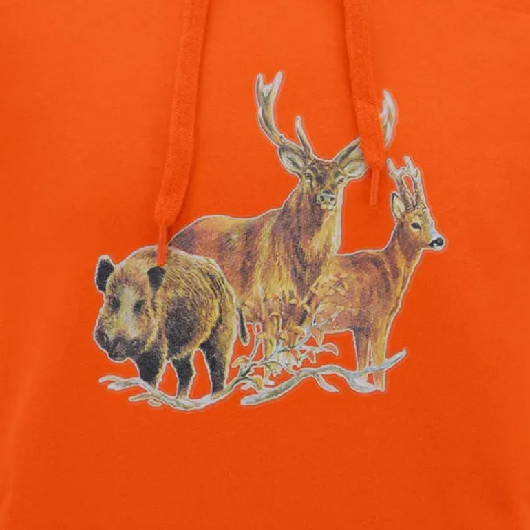 Sweat à capuche orange grands animaux Bartavel®