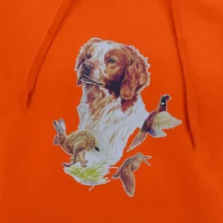 Sweat à capuche orange épagneul Bartavel®