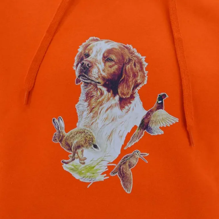 Sweat à capuche orange épagneul Bartavel®
