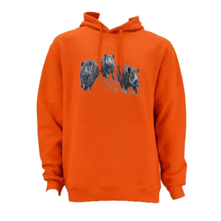 Sweat à capuche orange sangliers Bartavel Taille M à 3XL
