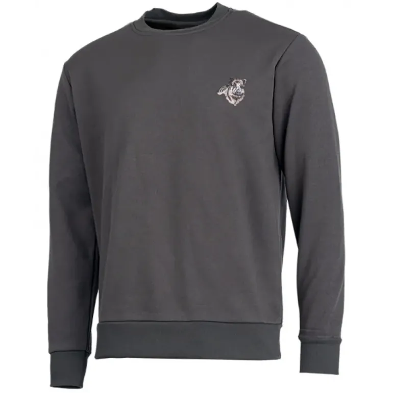 Sweat brodé sanglier vert