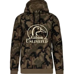 Sweat capuche camo Woodland 80% coton 280g poche ventrale