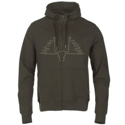 Sweat capuche Ultra full zip coton sérigraphié vert kaki S à 2XL