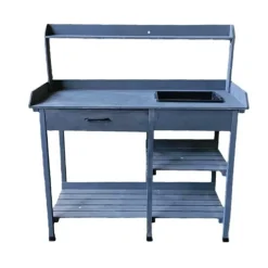 Table de rempotage en bois avec bac plastique - 114x46x120cm