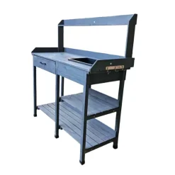 Table de rempotage en bois avec bac plastique - 114x46x120cm