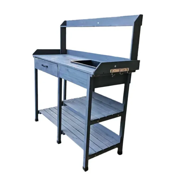 Table de rempotage en bois avec bac plastique - 114x46x120cm