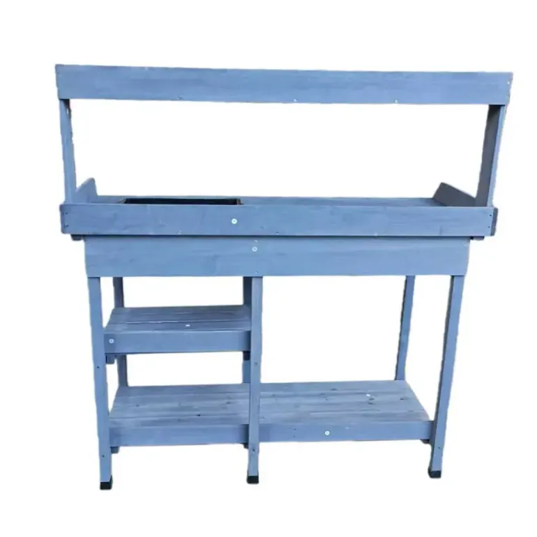 Table de rempotage en bois avec bac plastique - 114x46x120cm