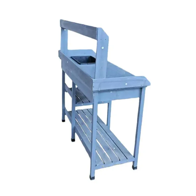 Table de rempotage en bois avec bac plastique - 114x46x120cm