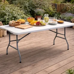Table pliante en résine 10 couverts 180x70x74cm pieds métal