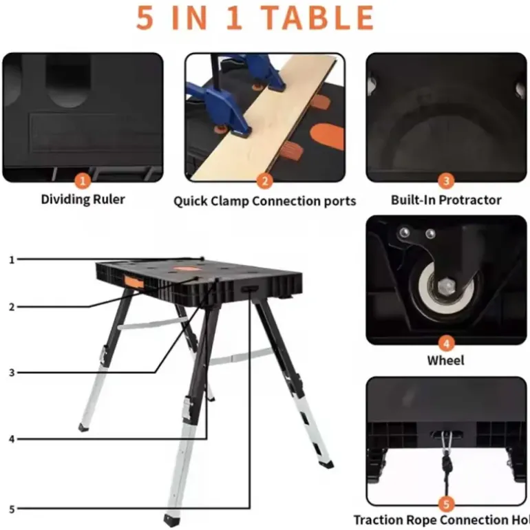 Établi 5 en 1 multifonction atelier bricolage DIY compact