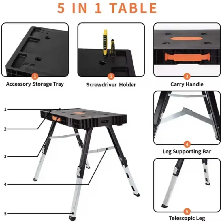 Établi 5 en 1 multifonction atelier bricolage DIY compact