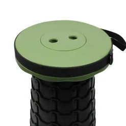 Tabouret télescopique kaki et noir réglable en hauteur de 6 à 45 cm