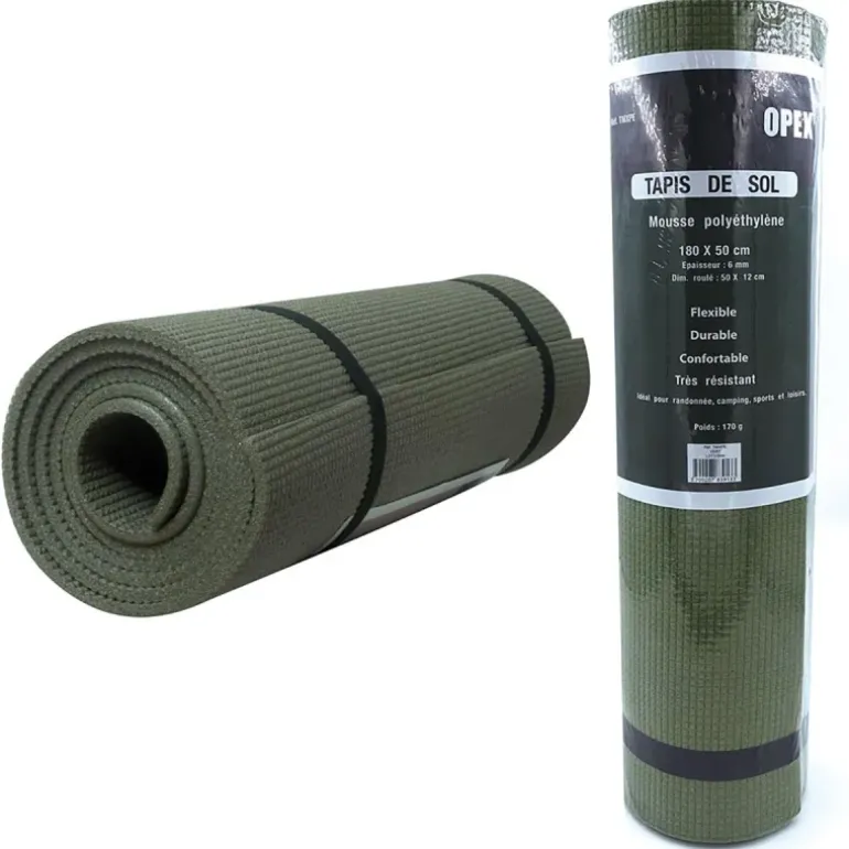 Tapis de Sol en Mousse XPE Vert - 180x50 cm - Épaisseur 6 mm